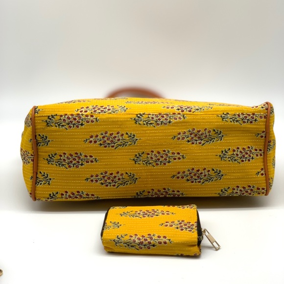 Kantha Stitch Satchel And Wallet Set - Picture 4 of 9